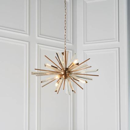 Endon 81936 - Zlatni luster na lancu 6xE14/40W/230V