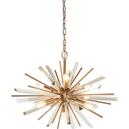 Endon 81936 - Zlatni luster na lancu 6xE14/40W/230V