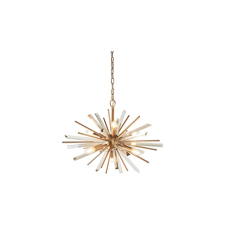 Endon 81936 - Zlatni luster na lancu 6xE14/40W/230V
