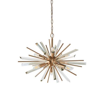Endon 81936 - Zlatni luster na lancu 6xE14/40W/230V