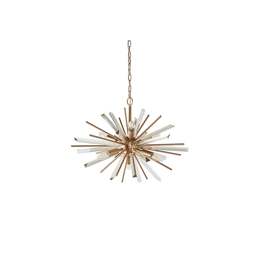 Endon 81936 - Zlatni luster na lancu 6xE14/40W/230V