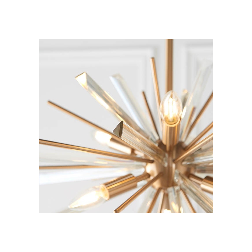 Endon 81936 - Zlatni luster na lancu 6xE14/40W/230V