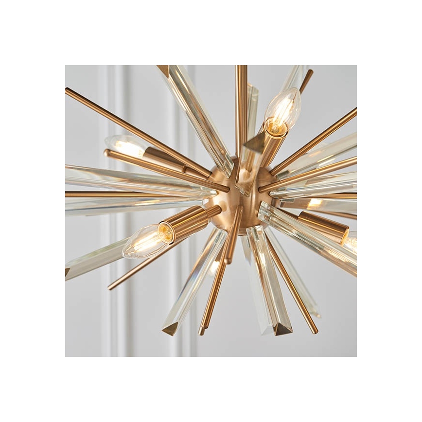 Endon 81936 - Zlatni luster na lancu 6xE14/40W/230V