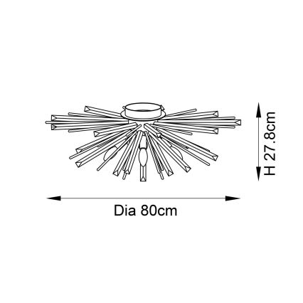 Endon 81937 - Plafonska lampa 4xE14/40W/230V, prečnik 80 cm, zlatna