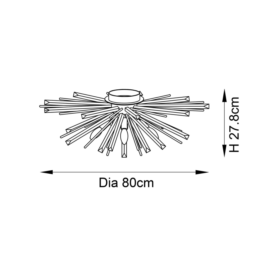 Endon 81937 - Plafonska lampa 4xE14/40W/230V, prečnik 80 cm, zlatna