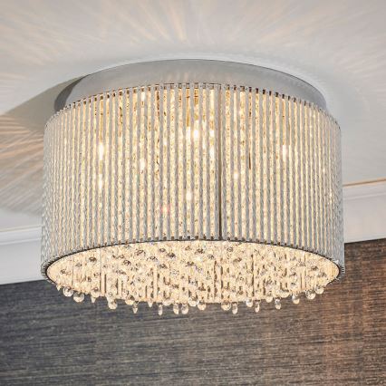 Endon 81980 - Kristalno plafonsko svetlo GALINA 10xG9/25W/230V matni hrom