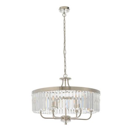 Endon 90263 - Luster na lancu CHESTERFIELD 6xE14/6W/230V prečnik 55 cm sjajni hrom
