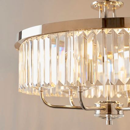 Endon 90263 - Luster na lancu CHESTERFIELD 6xE14/6W/230V prečnik 55 cm sjajni hrom