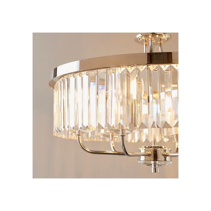 Endon 90263 - Luster na lancu CHESTERFIELD 6xE14/6W/230V prečnik 55 cm sjajni hrom