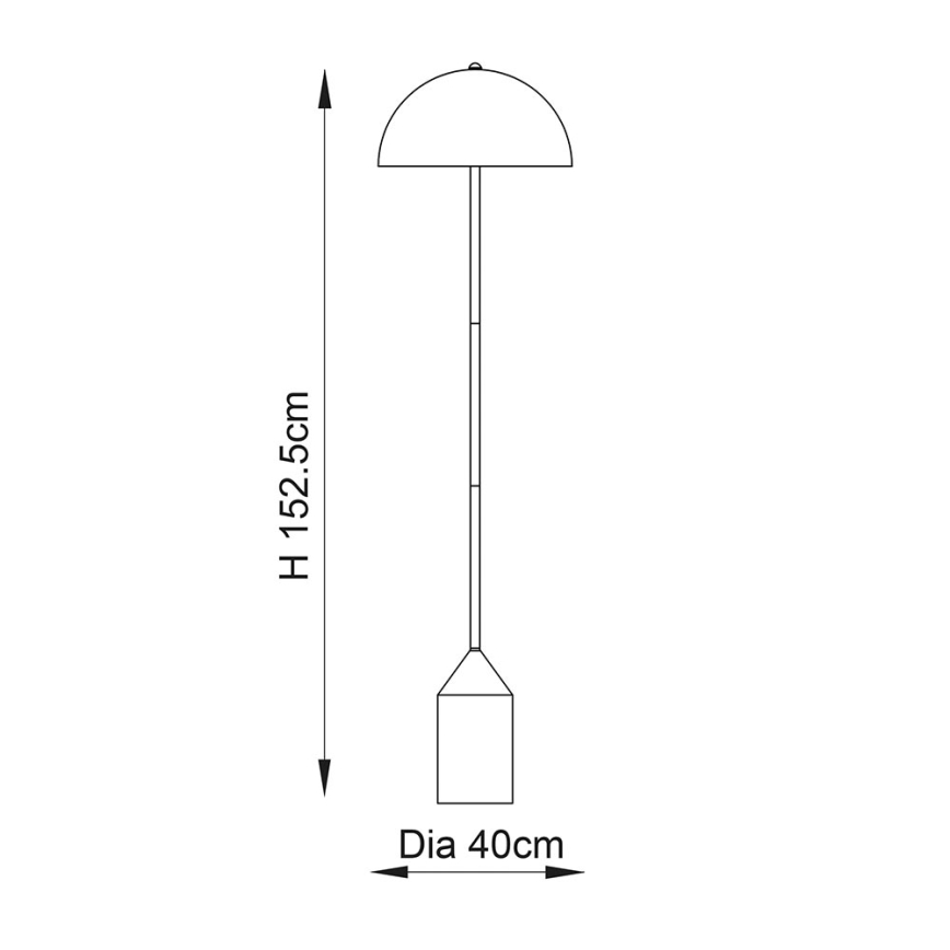 Endon 90521 - Podna lampa NOVA 1xE27/60W/230V mesing