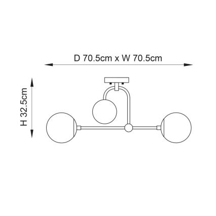 Endon 90843 - Plafonski luster ONTARIO 4xE14/7W/230V mesing