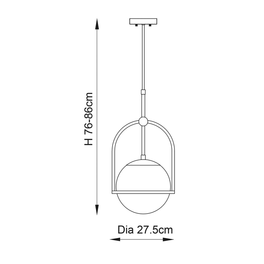 Endon 90844 - Luster na šipci ONTARIO 1xE27/10W/230V mesing