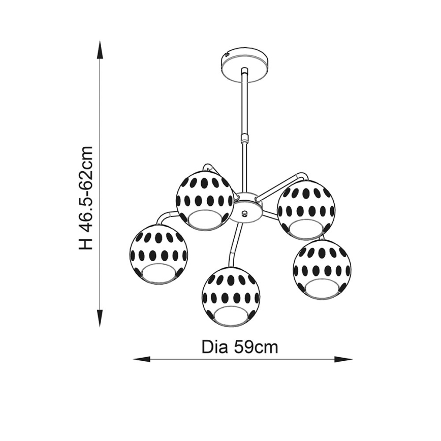 Endon 91969 - Luster na šipci DIMPLE 5xE14/25W/230V zlatna