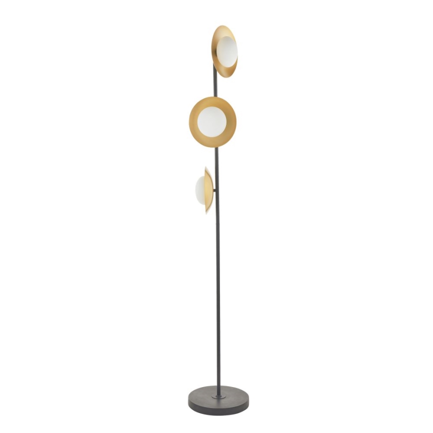 Endon 92039 - Podna lampa RUFFLE 3xG9/3W/230V crna/zlatna