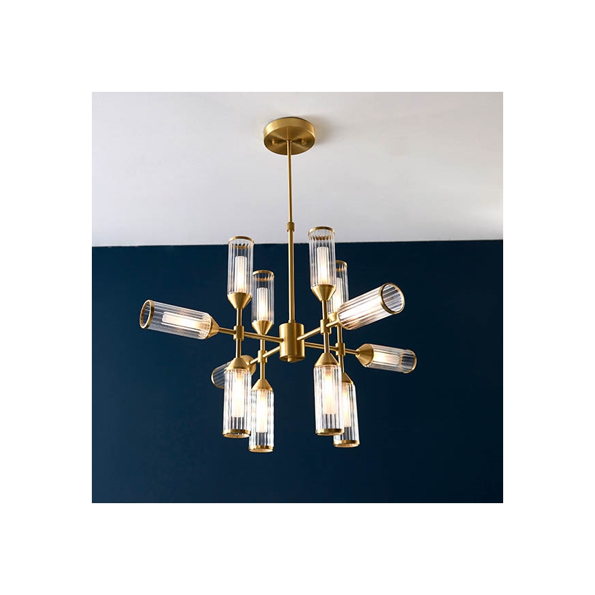 Endon 92214 - Luster na šipki TOUR 12xG9/3W/230V mesing