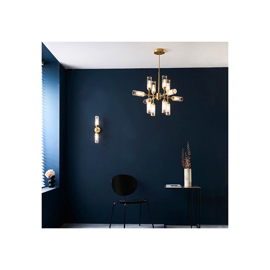 Endon 92214 - Luster na šipki TOUR 12xG9/3W/230V mesing