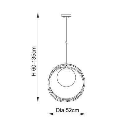 Endon 92488 - Luster na sajli EMILIO 1xE27/10W/230V zlatna/bela