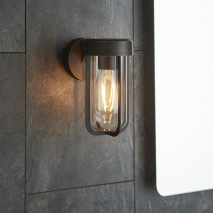 Endon 92857 - Kupatilska zidna svetiljka 1xE27/6W/230V IP44 bronza/crna
