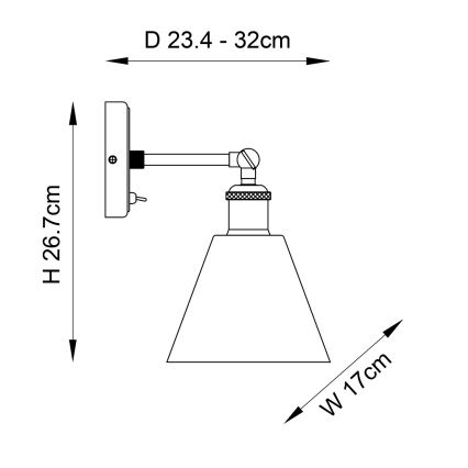 Endon 92874 - Zidna spot lampa HAL 1xE27/10W/230V bronza/bakrena/prozirna