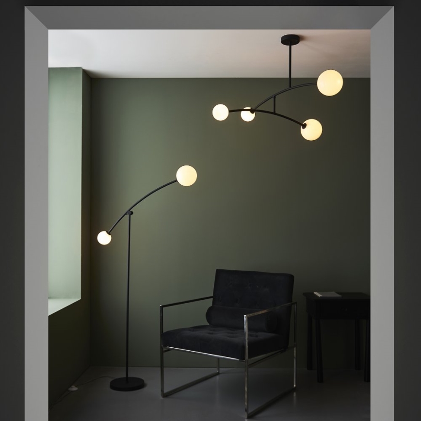 Endon 92940 - Luster na šipci BALANCE 4xG9/3W/230V crna/bela