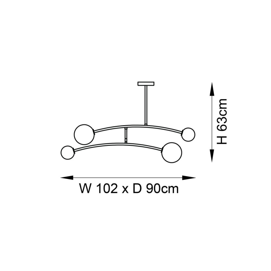 Endon 92940 - Luster na šipci BALANCE 4xG9/3W/230V crna/bela