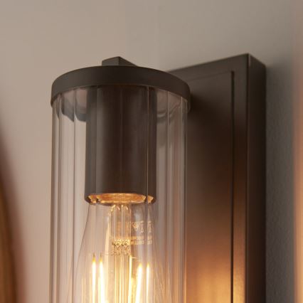 Endon 94077 - Kupatilsko zidno svetlo TAYLOR 1xE27/10W/230V IP44 braon