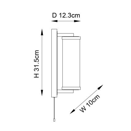 Endon 94077 - Kupatilsko zidno svetlo TAYLOR 1xE27/10W/230V IP44 braon