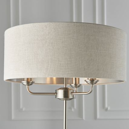 Endon 94359 - Podna lampa HIGHCLERE 3xE14/40W/230V bež/sjajni hrom prečnik 47 cm