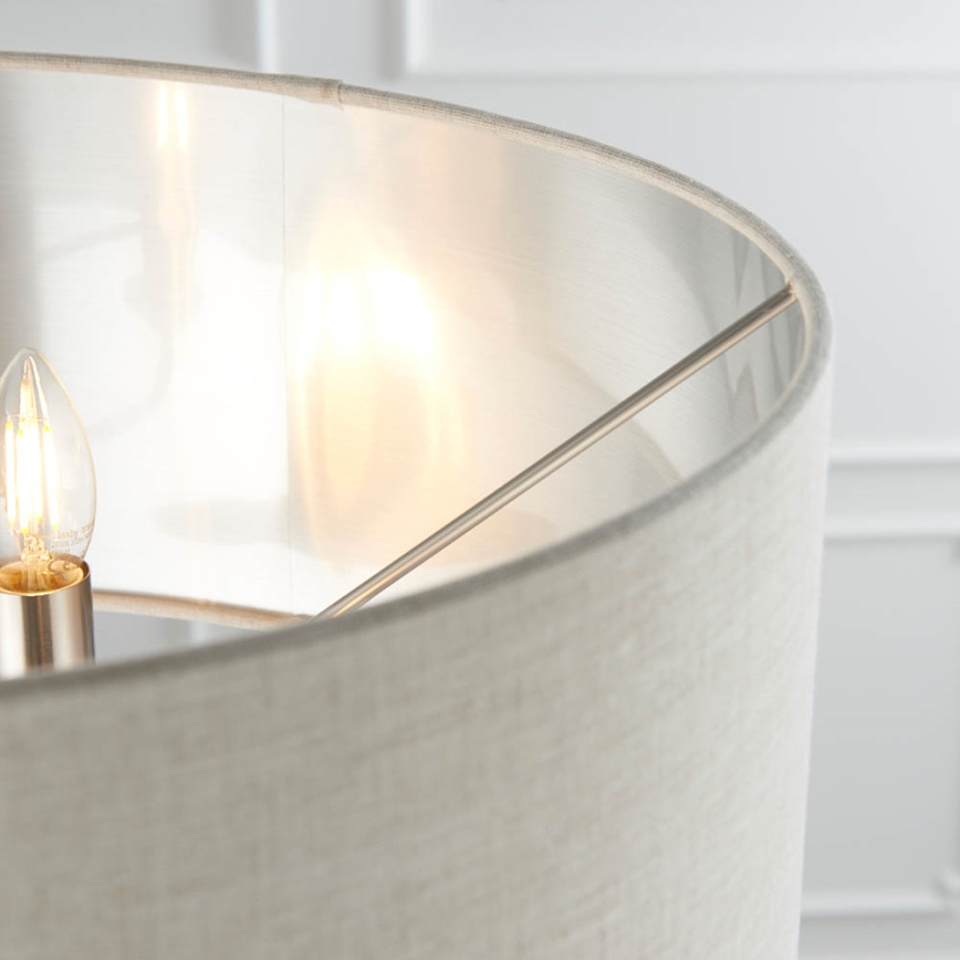 Endon 94359 - Podna lampa HIGHCLERE 3xE14/40W/230V bež/sjajni hrom prečnik 47 cm