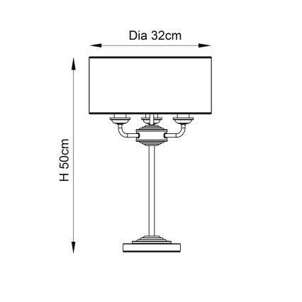 Endon 94369 - Stona lampa HIGHCLERE 3xE14/18W/230V bež/matni hrom prečnik 32 cm