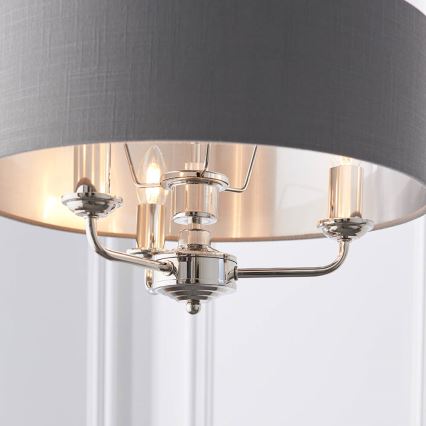 Endon 94377 - Luster na lancu HIGHCLERE 3xE14/40W/230V siva/sjajni hrom, prečnik 45 cm
