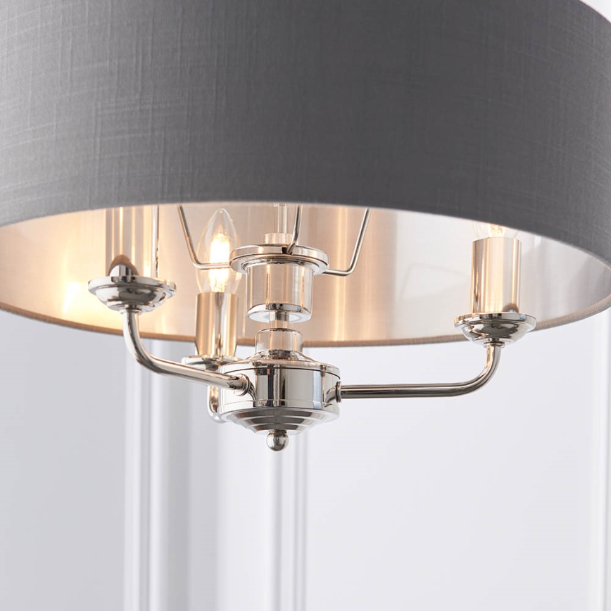 Endon 94377 - Luster na lancu HIGHCLERE 3xE14/40W/230V siva/sjajni hrom, prečnik 45 cm