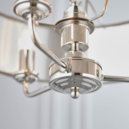 Endon 94377 - Luster na lancu HIGHCLERE 3xE14/40W/230V siva/sjajni hrom, prečnik 45 cm