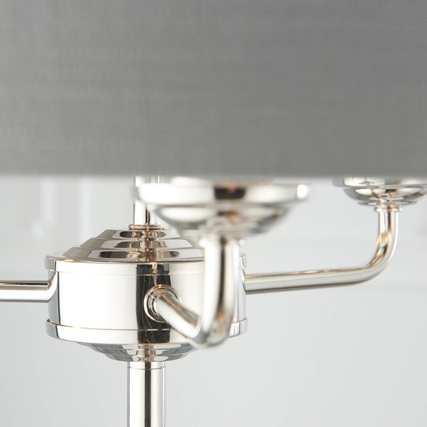 Endon 94378 - Podna lampa HIGHCLERE 1xE14/40W/230V siva/sjajni hrom prečnik 47 cm