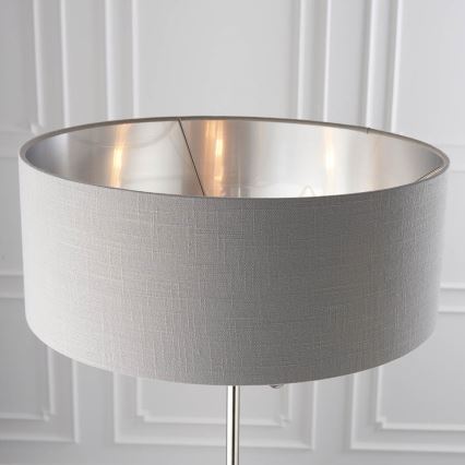 Endon 94378 - Podna lampa HIGHCLERE 1xE14/40W/230V siva/sjajni hrom prečnik 47 cm
