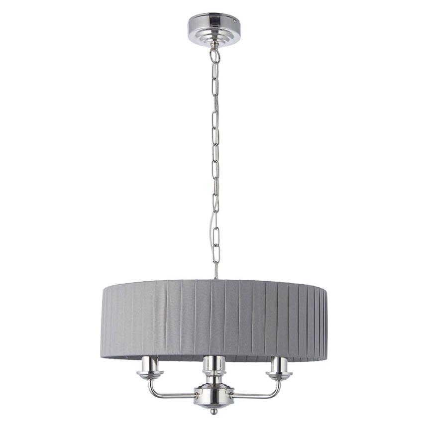 Endon 94394 - Luster na lancu HIGHCLERE 3xE14/40W/230V tamno siva/sjajni hrom, prečnik 45 cm