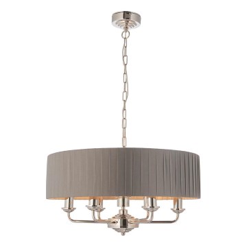 Endon 94397 - Luster na lancu HIGHCLERE 6xE14/40W/230V siv/sjajni hrom, prečnik 35 cm