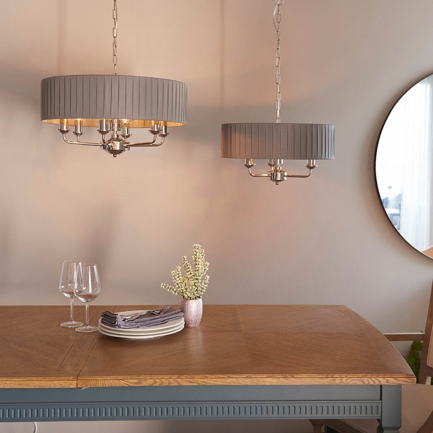 Endon 94397 - Luster na lancu HIGHCLERE 6xE14/40W/230V siv/sjajni hrom, prečnik 35 cm