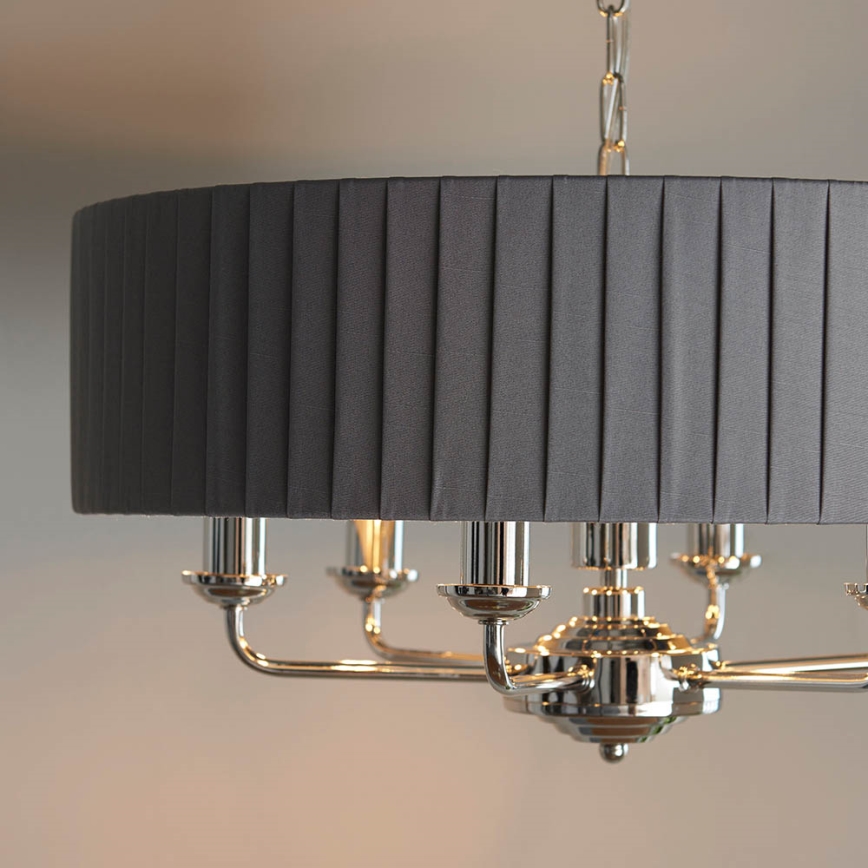 Endon 94397 - Luster na lancu HIGHCLERE 6xE14/40W/230V siv/sjajni hrom, prečnik 35 cm