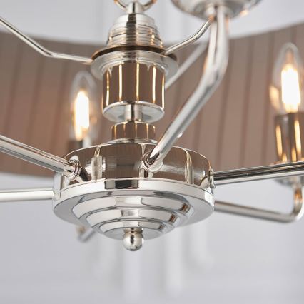 Endon 94397 - Luster na lancu HIGHCLERE 6xE14/40W/230V siv/sjajni hrom, prečnik 35 cm