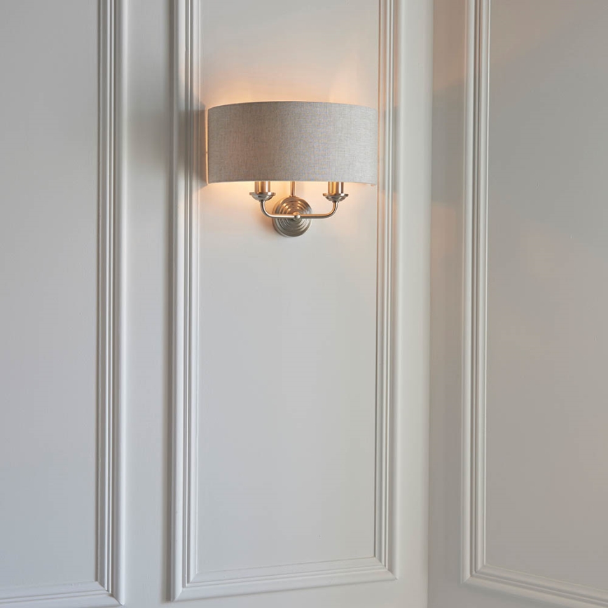 Endon 94403 - Zidna svetiljka HIGHCLERE 2xE14/40W/230V siva/mat hrom