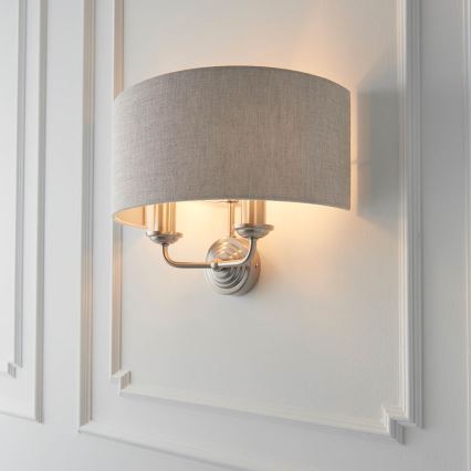 Endon 94403 - Zidna svetiljka HIGHCLERE 2xE14/40W/230V siva/mat hrom