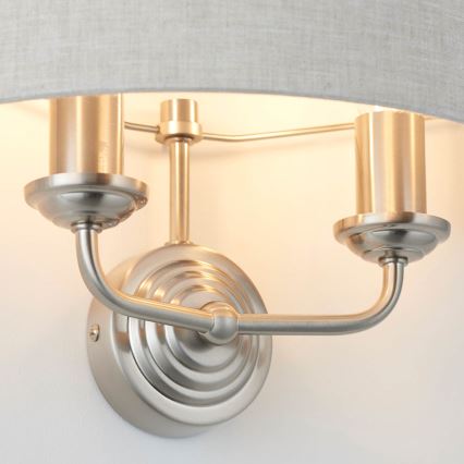 Endon 94403 - Zidna svetiljka HIGHCLERE 2xE14/40W/230V siva/mat hrom