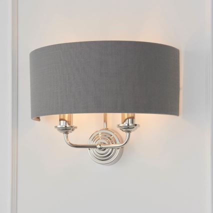 Endon 94406 - Zidna svetiljka HIGHCLERE 2xE14/40W/230V tamno siva/sjajni hrom