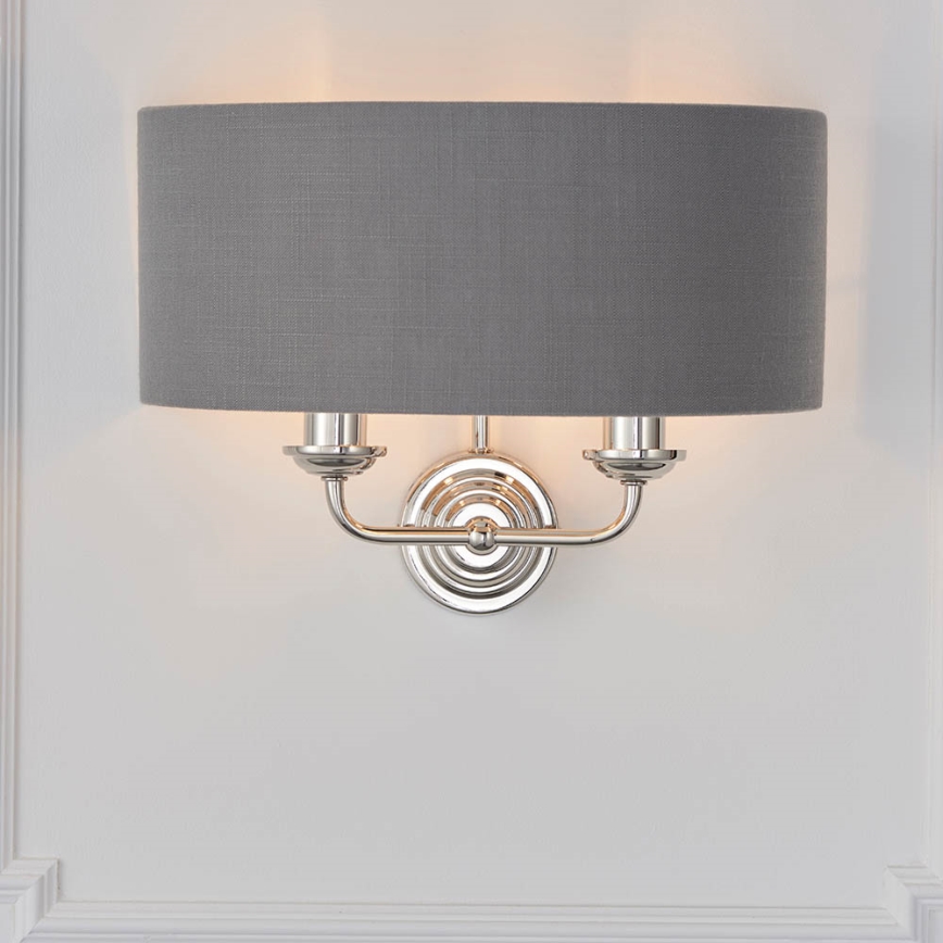 Endon 94406 - Zidna svetiljka HIGHCLERE 2xE14/40W/230V tamno siva/sjajni hrom