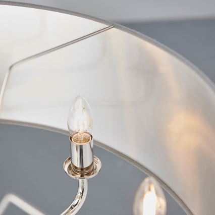 Endon 94415 - Luster na lancu HIGHCLERE 8xE14/40W/230V siva/sjajni hrom prečnik 70 cm