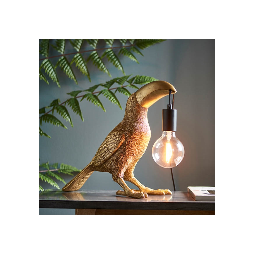 Endon 95077 - Stona lampa TOCO TOUCAN 1xE27/10W/230V zlatna