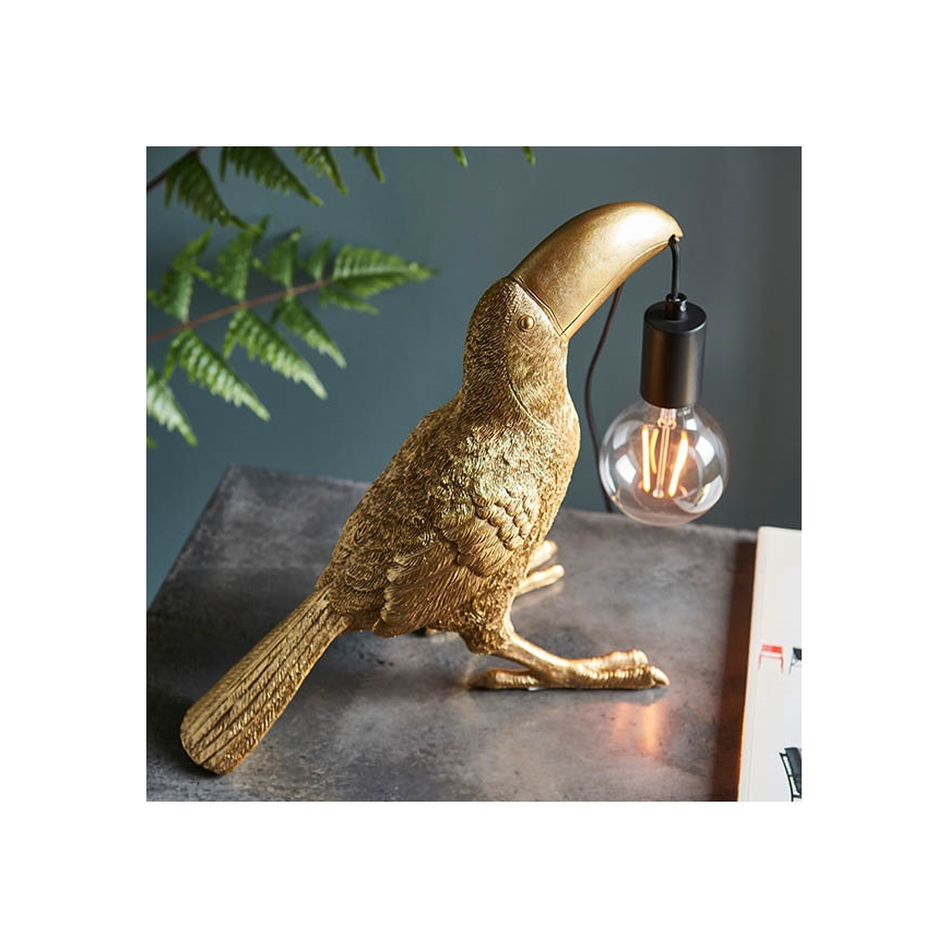 Endon 95077 - Stona lampa TOCO TOUCAN 1xE27/10W/230V zlatna