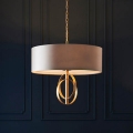 Endon 95211 - Luster na lancu 5xE27/10W/230V prečnik 70 cm siva/mesing