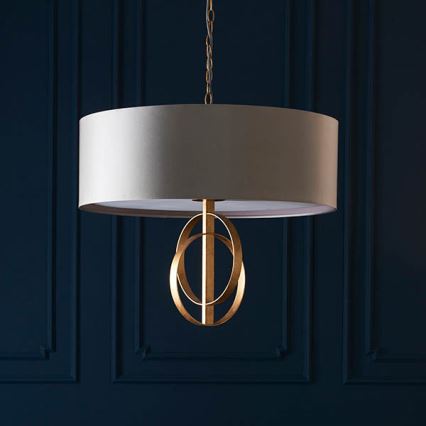 Endon 95211 - Luster na lancu 5xE27/10W/230V prečnik 70 cm siva/mesing
